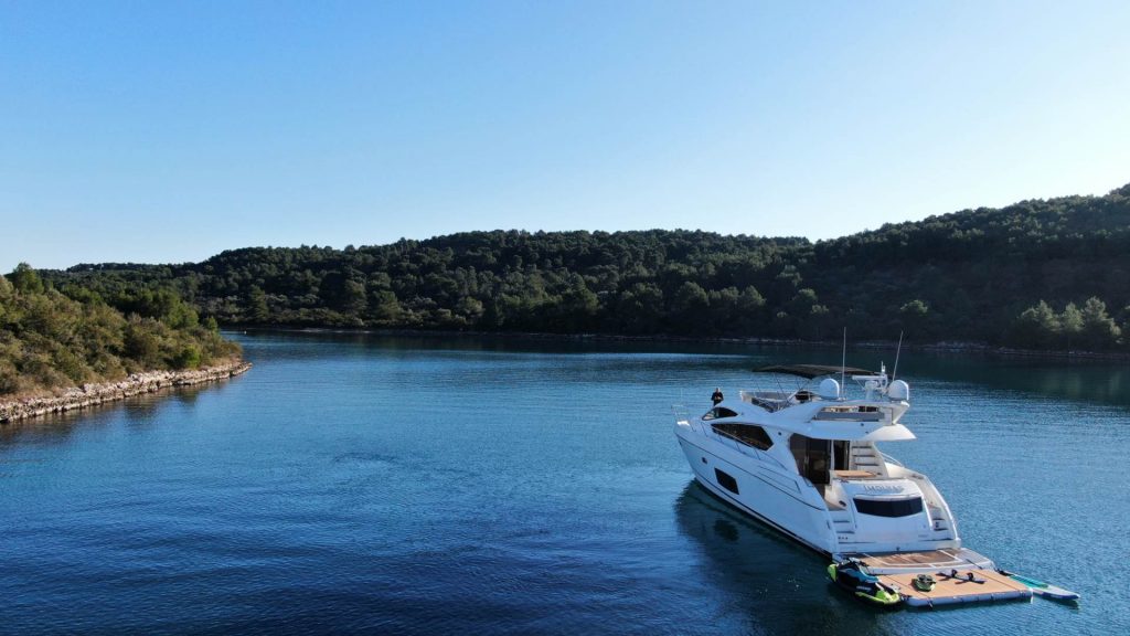 cardano yacht charter rear view