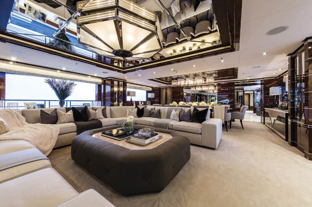 benetti 11.11 yacht charter main salon view