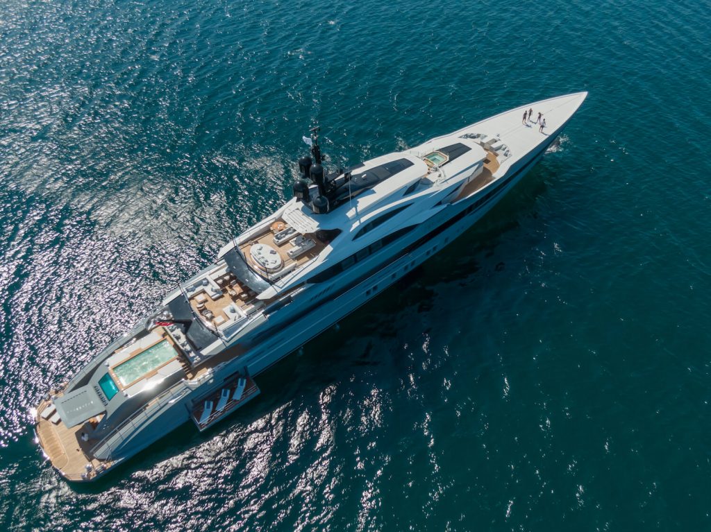 tatiana yacht charter aerial view