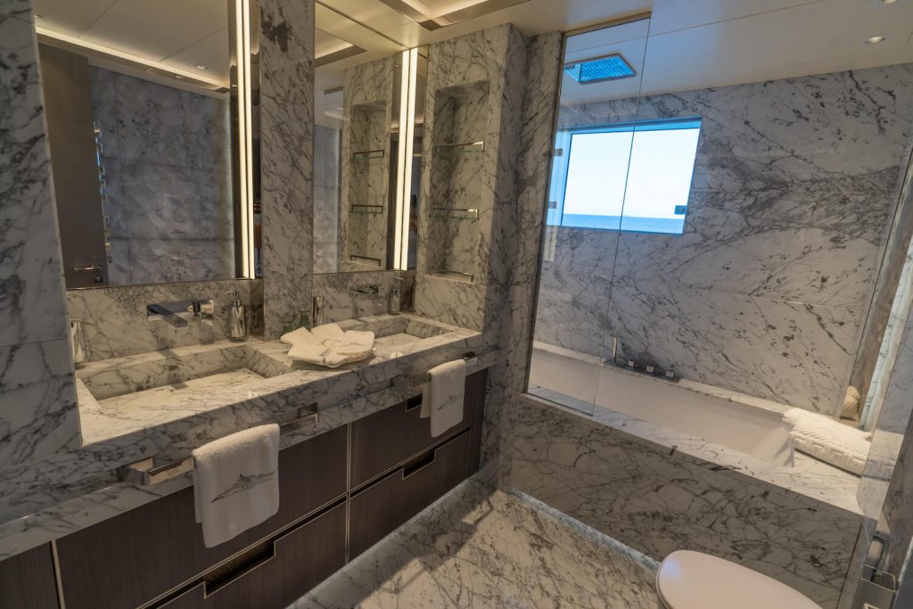 tatiana yacht charter guest cabin ensuite bathroom