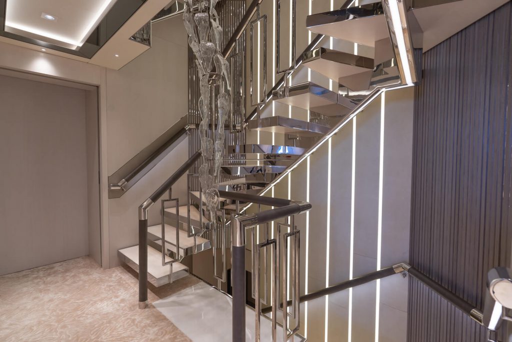 tatiana yacht charter stairway