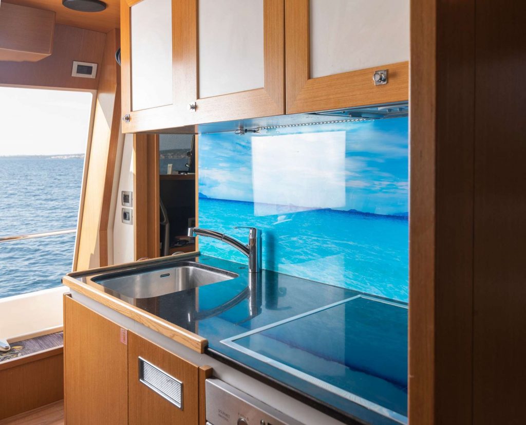 tesoro yacht charter galley sink