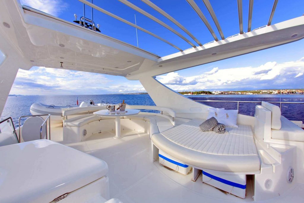 tesoro yacht charter flybridge area