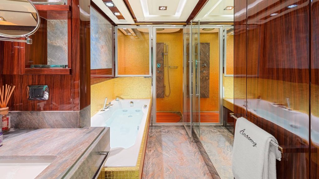 artemy yacht charter bathroom view