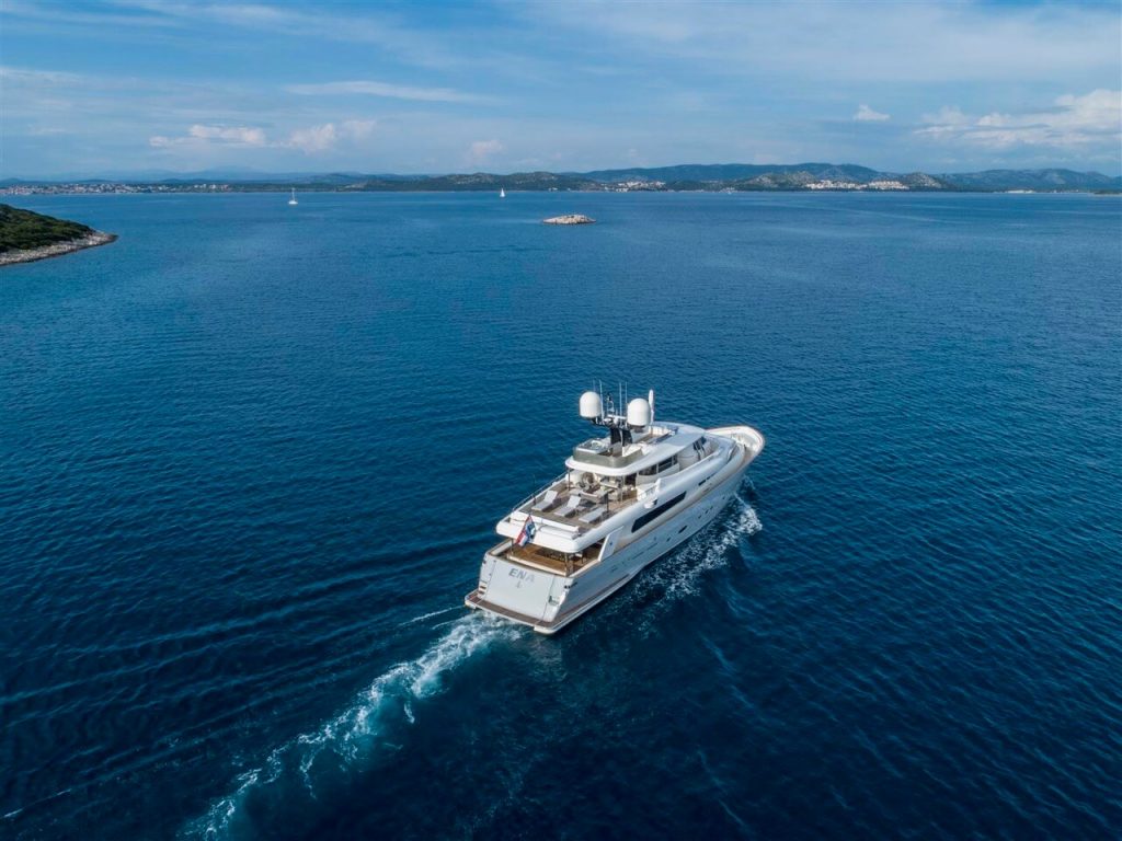 ena yacht charter cruise from above