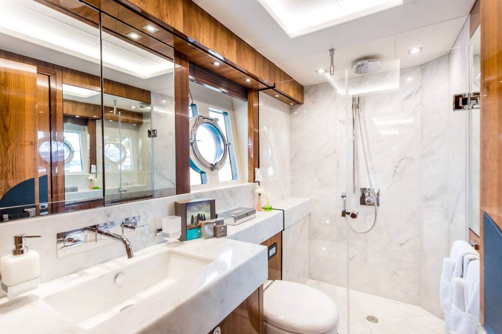 stardust yacht charter bathroom view