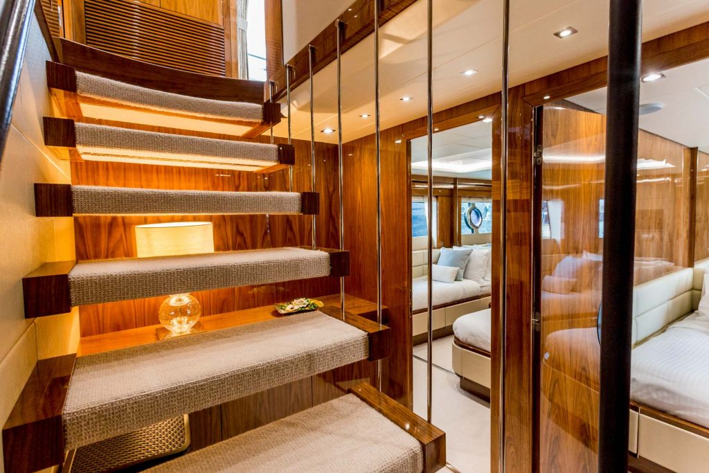 stardust yacht charter stairway view