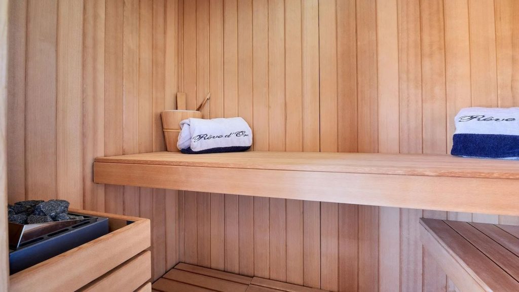 reve dor yacht charter sauna