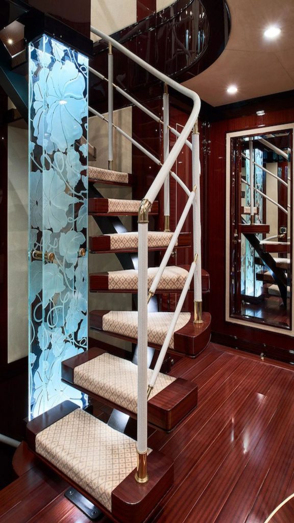 reve dor yacht charter stairway