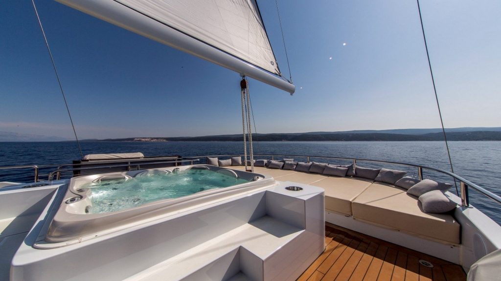 aiaxaia yacht charter jacuzzi on the flybridge