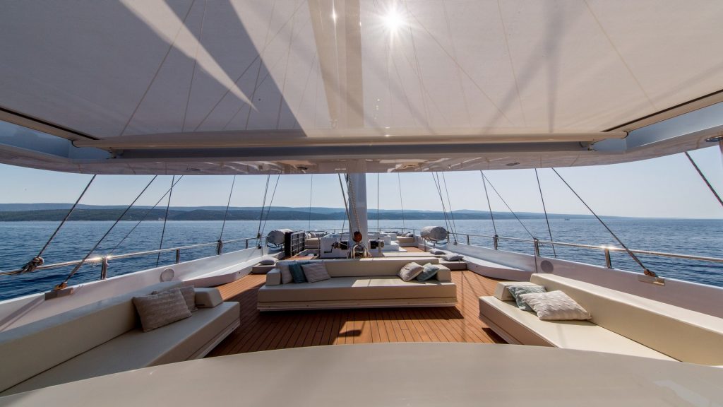 aiaxaia yacht charter flybridge forward view