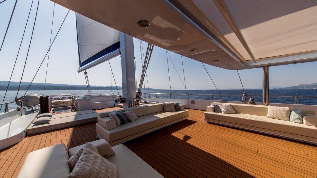 aiaxaia yacht charter flybridge view