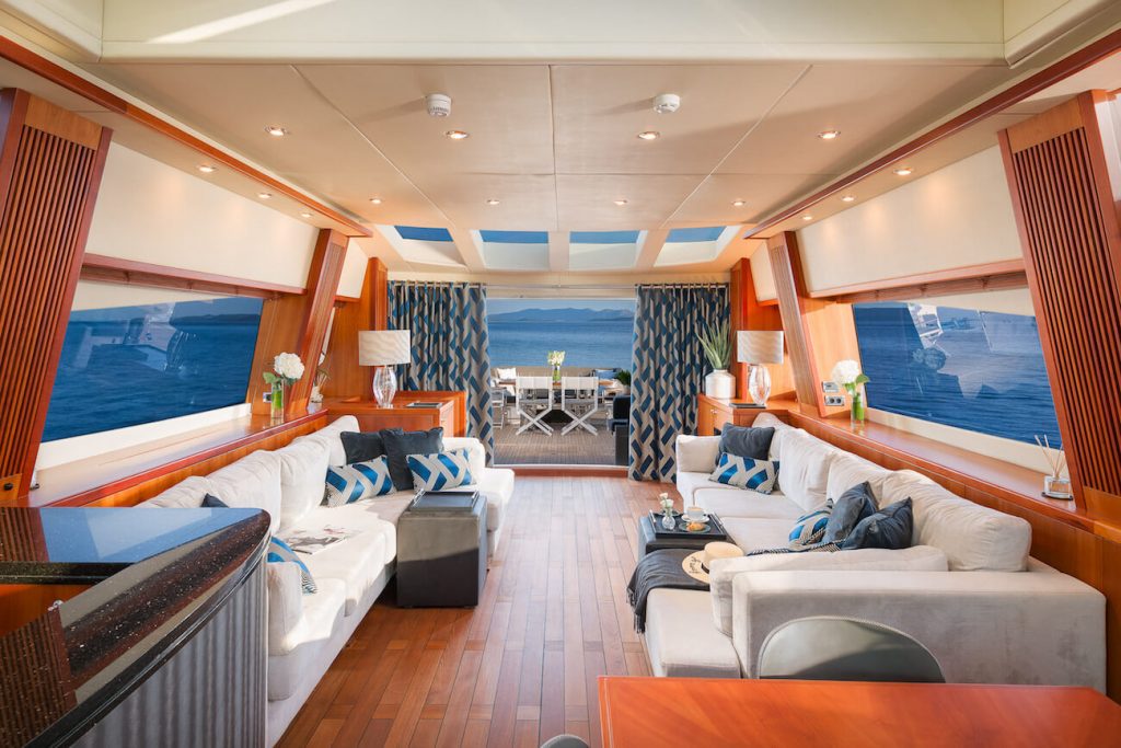 quantum yacht charter main saloon view