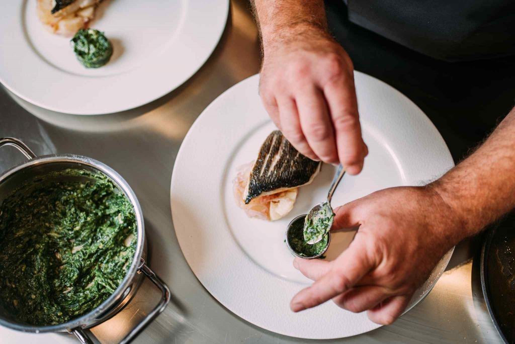 Tirea yacht charter chef plating food