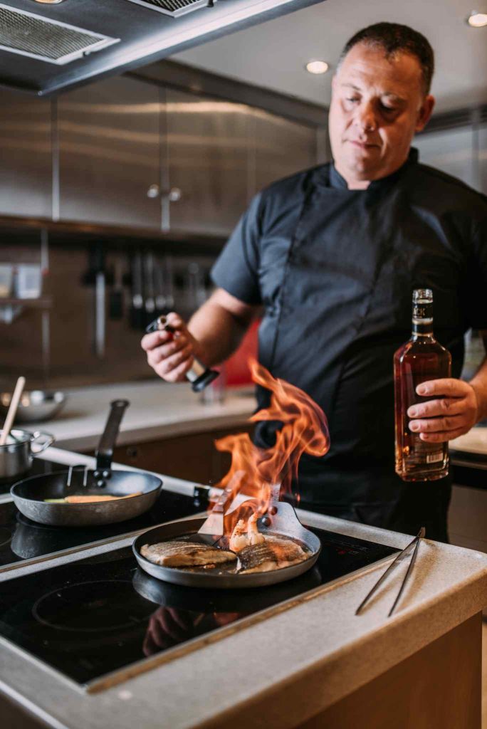 Tirea yacht charter chef preparing food