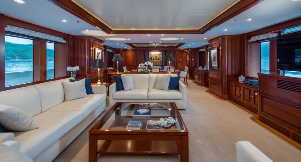 Tirea yacht charter main salon view