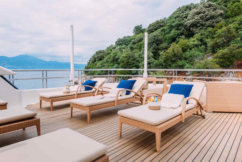 Tirea yacht charter sundeck area