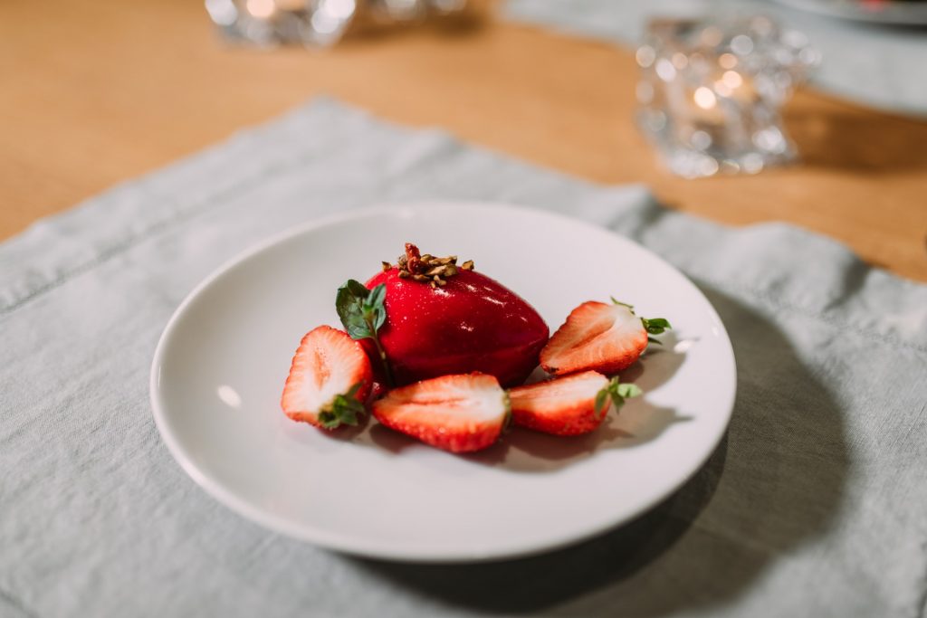 andiamo yacht charter dessert with strawberries