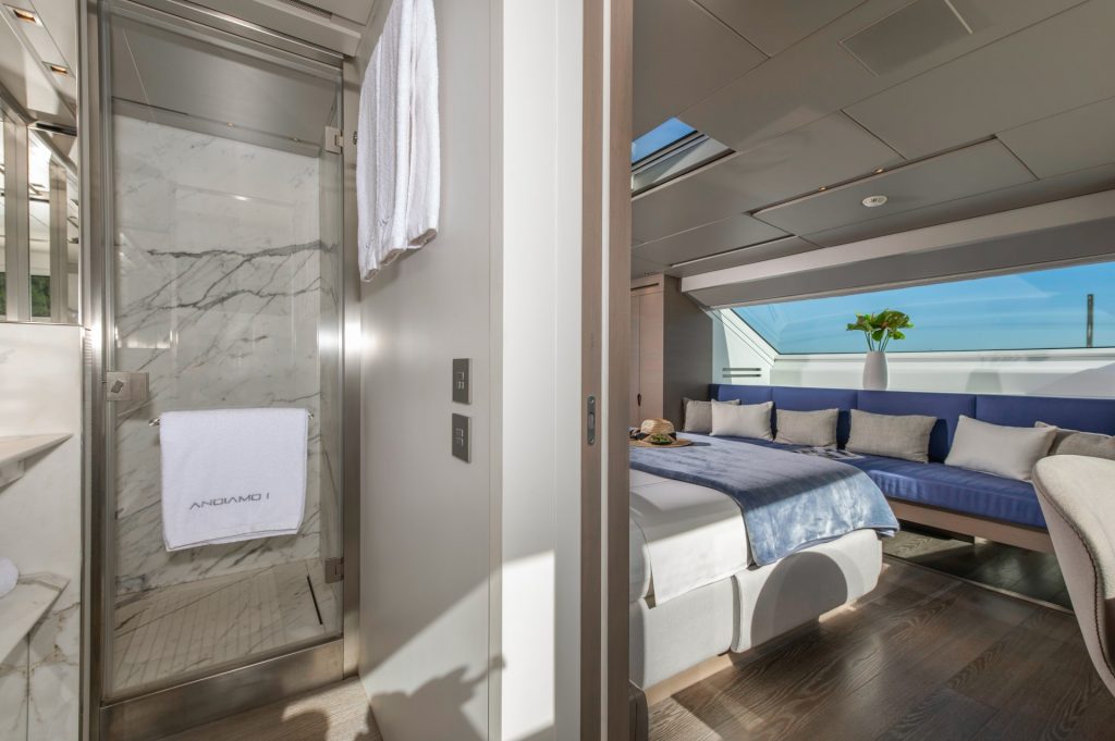 andiamo yacht charter en suite and cabin view