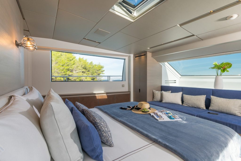 andiamo yacht charter two windows in master suite