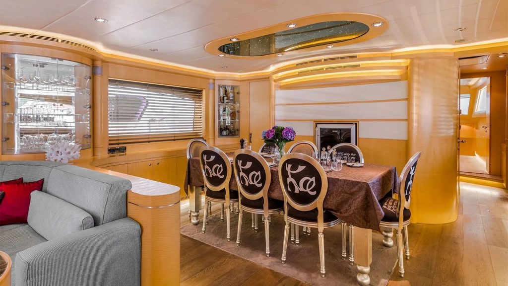 conte alberti yacht charter dining area