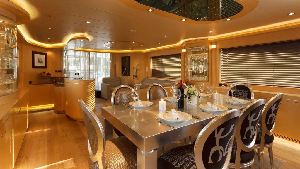 conte alberti yacht charter main dining area