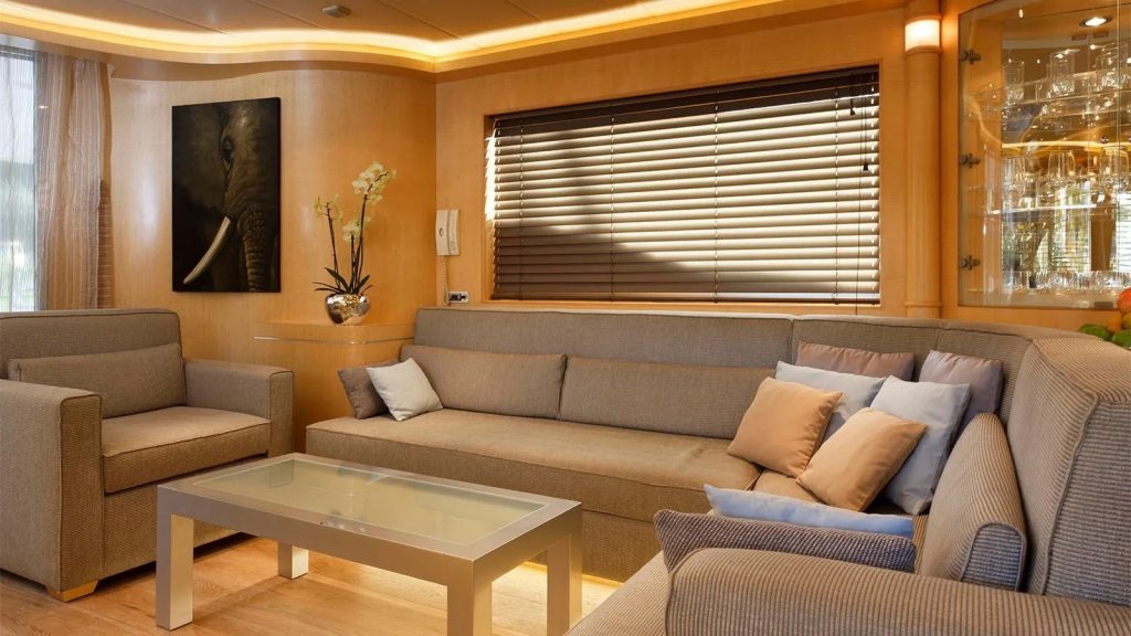 conte alberti yacht charter main salon sofa