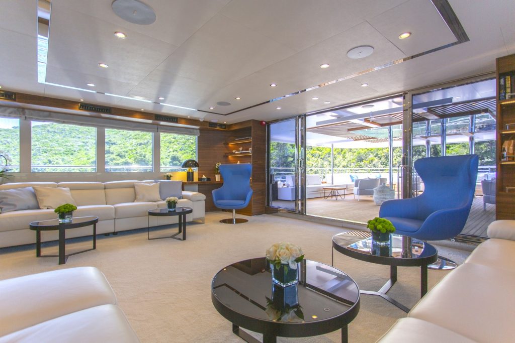 anthea yacht charter upper deck salon