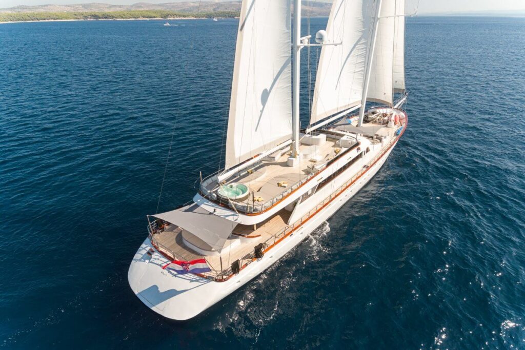 lady gita yacht rear aerial view