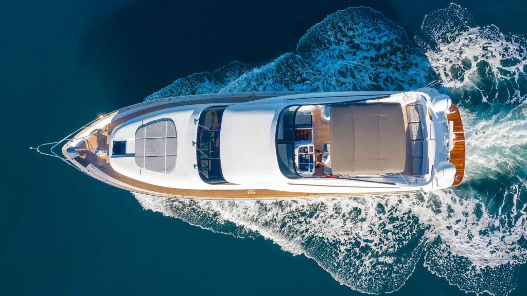 hope i yacht charter bird eye view