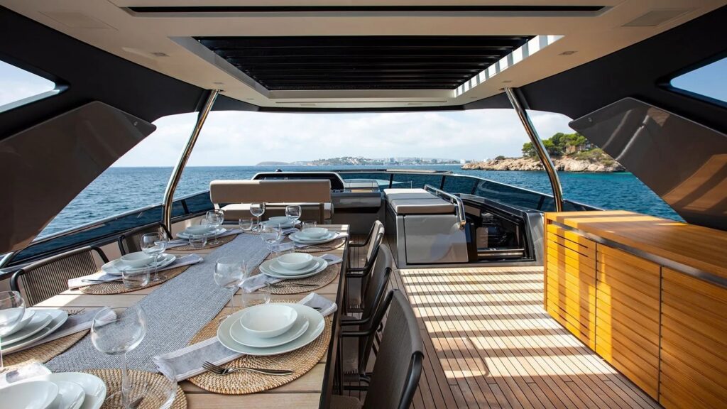 balance yacht charter flybridge area