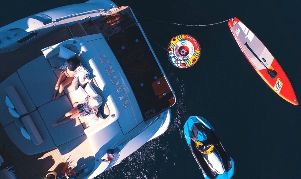 maoro yacht charter aft deck view from above