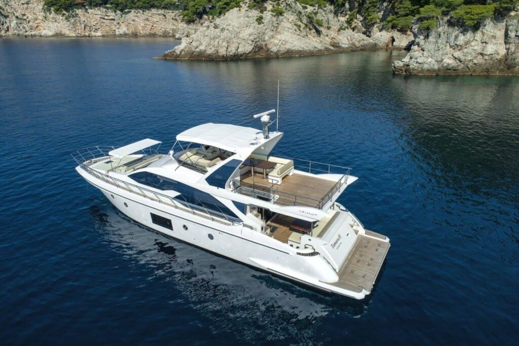 tamara ii yacht charter aerial view