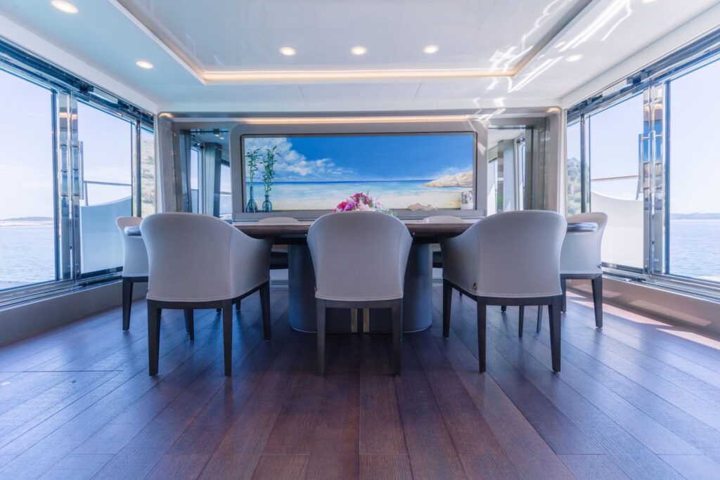 vivaldi yacht charter dining area