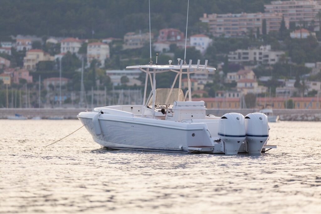 white tender day boat