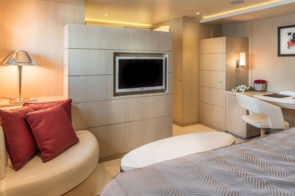 tv in the yacht cabin