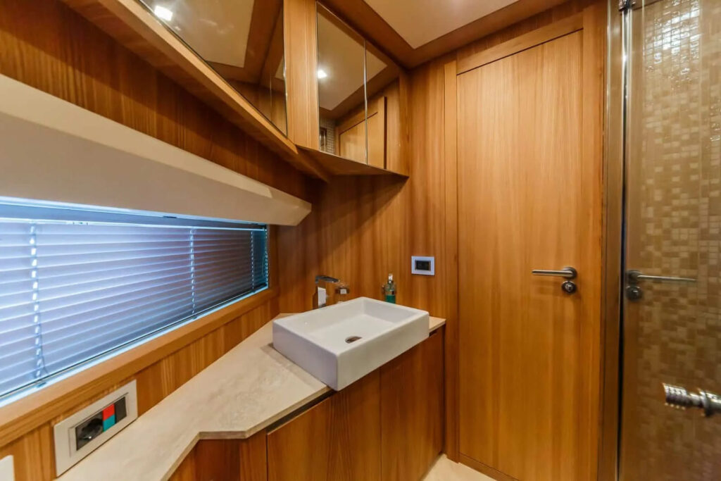 secret life yacht charter en suite sink