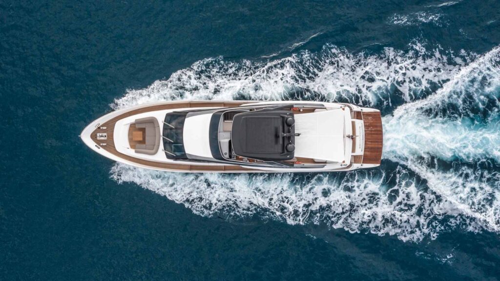 secundus motor yacht bird eye view