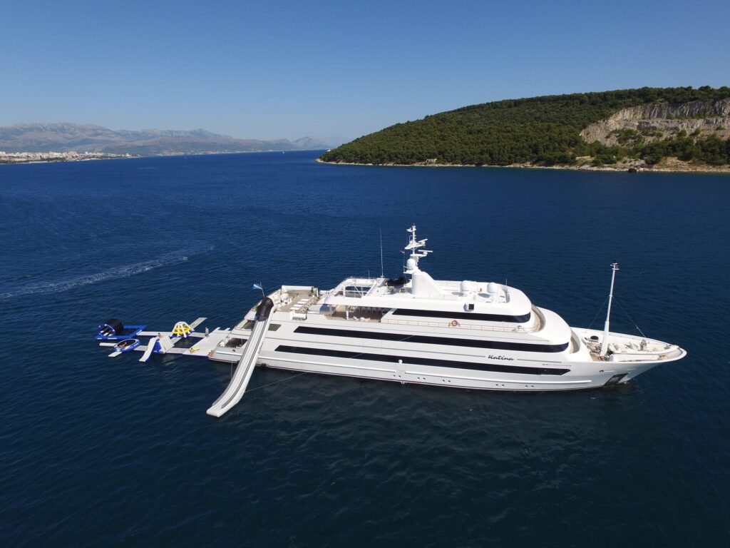 katina yacht charter aerial view 2