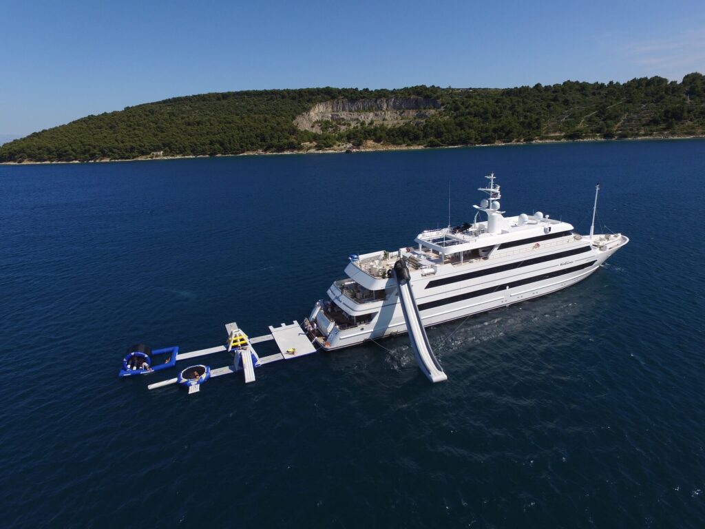 katina yacht charter aerial view 3