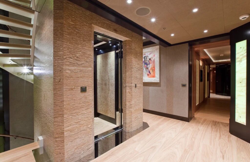 trident yacht charter elevator