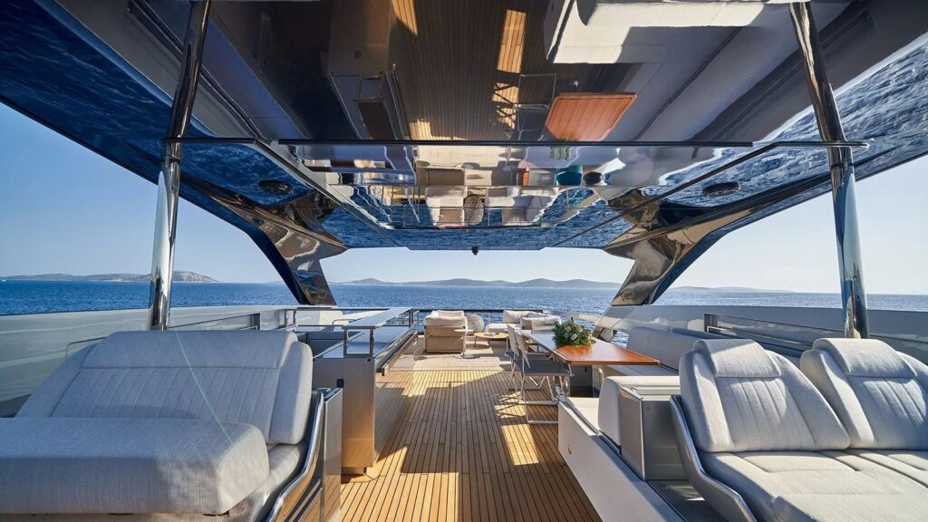 Nikita Yacht Charter flybridge area view