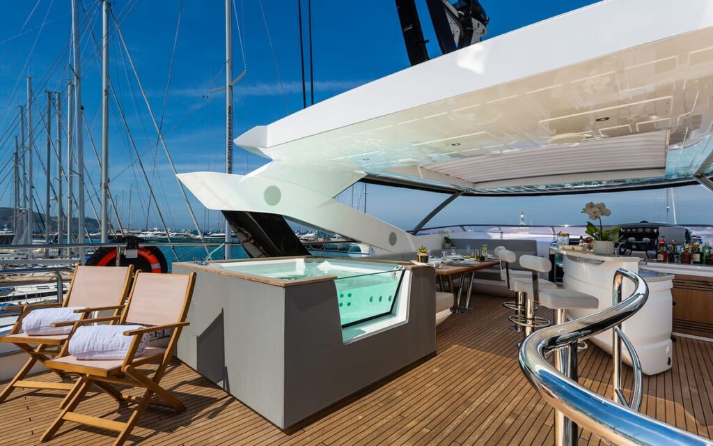 mr k iriston yacht charter flybridge jacuzzi