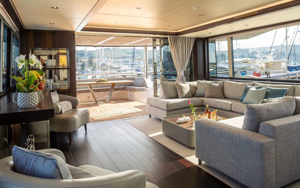 mr k iriston yacht charter salon area