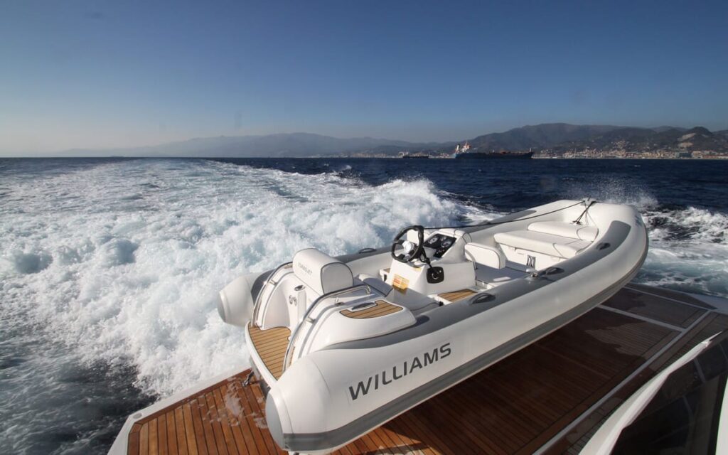 mr k iriston yacht charter tender on a swimming platform